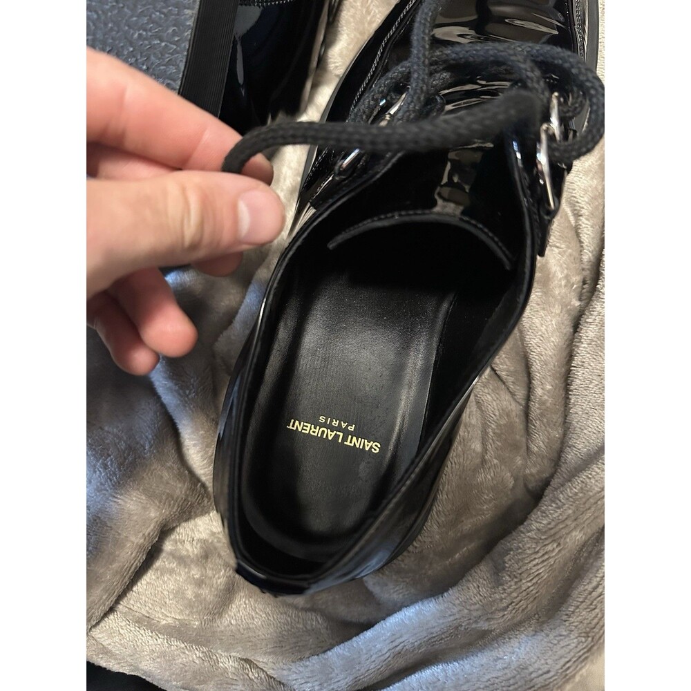 Saint Laurent Black Patent Leather Teddy Loafers Size 8m 41.5EU - Picture 5 of 7